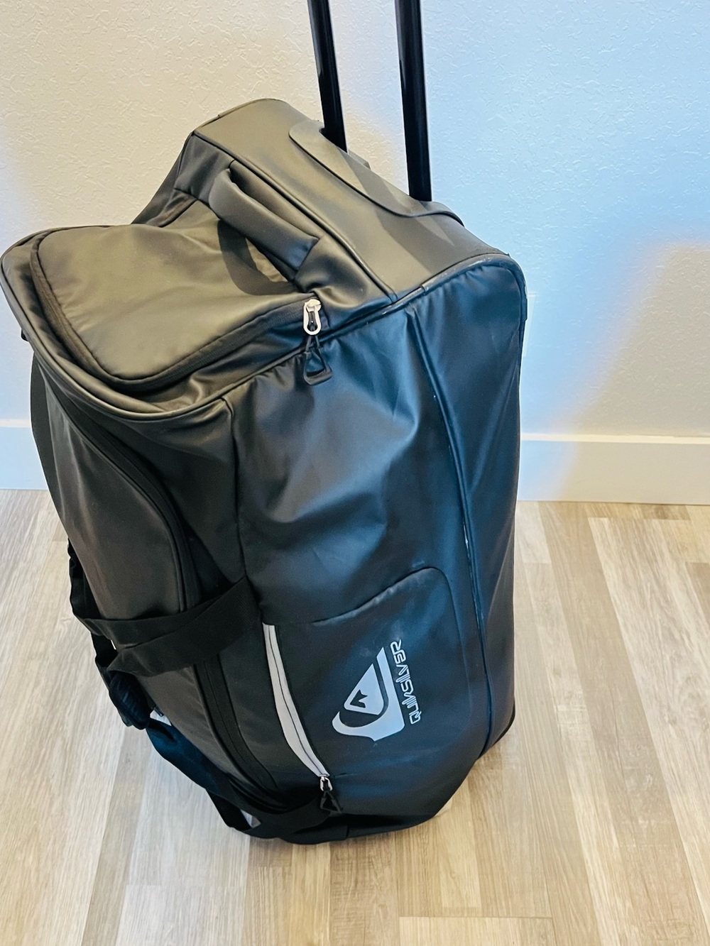 Quiksilver Black Wheeled Travel Duffel with Logo